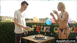 son gets birthday anal surprise from Mom